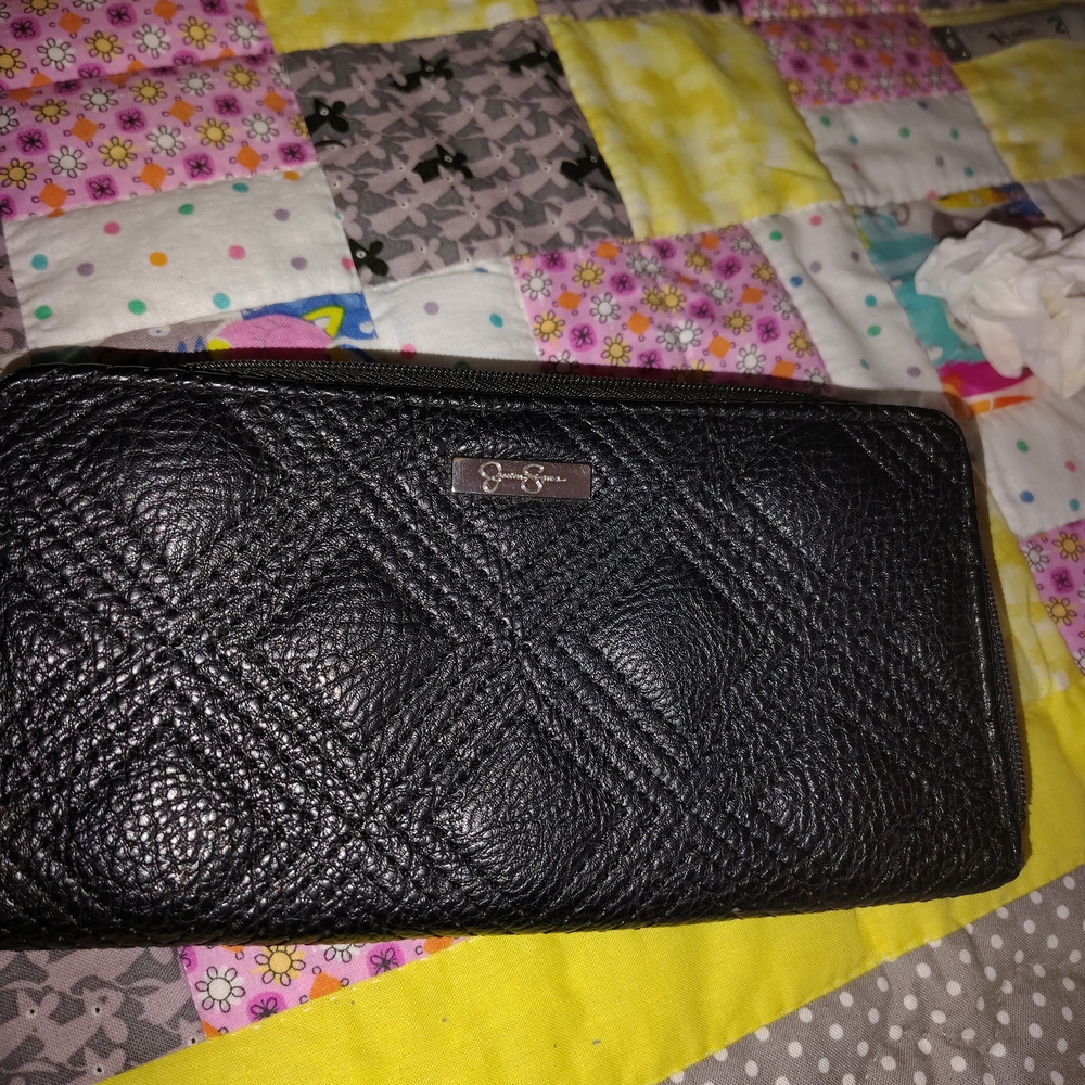 Jessica Simpson Black Textured Wallet